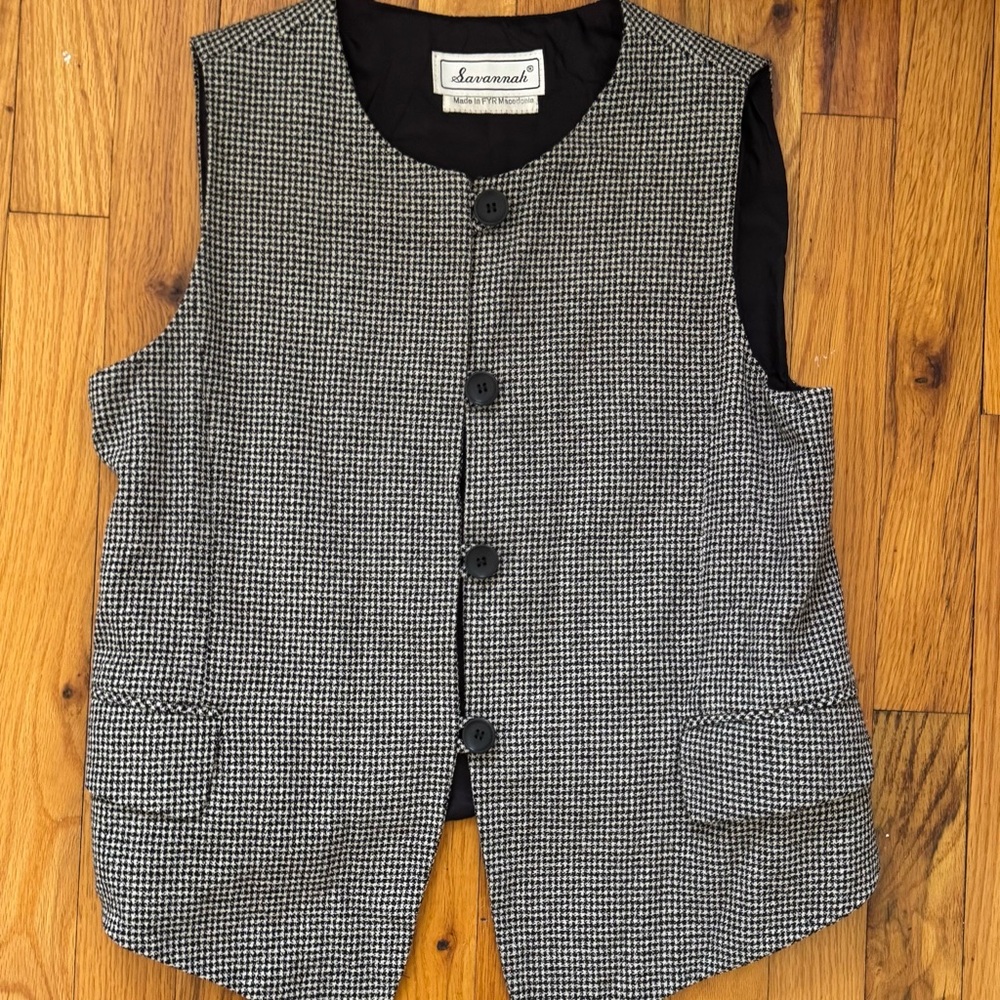 Savannah Vintage Houndstooth Vest